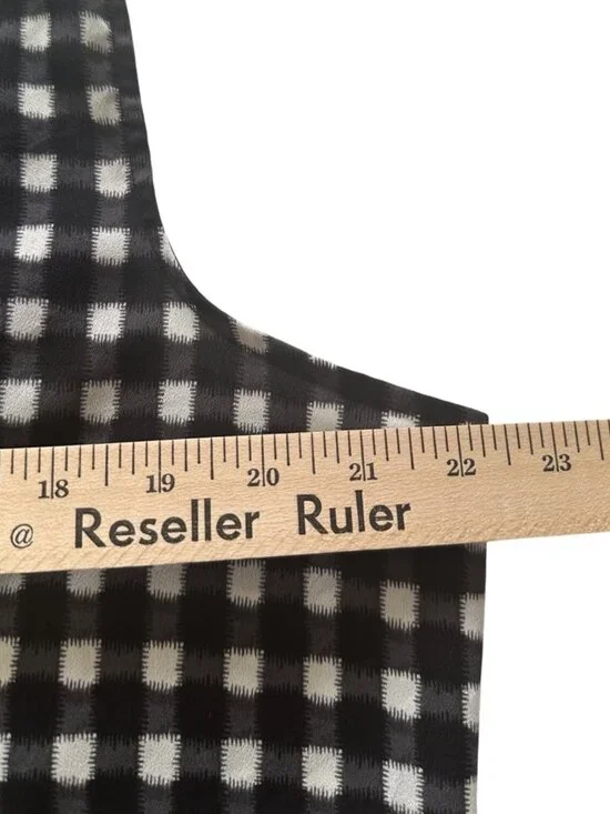 Van Heusen Studio Womens Sleeveless Gingham Top Black Red XL Cottagecore Hippie - Picture 6 of 9